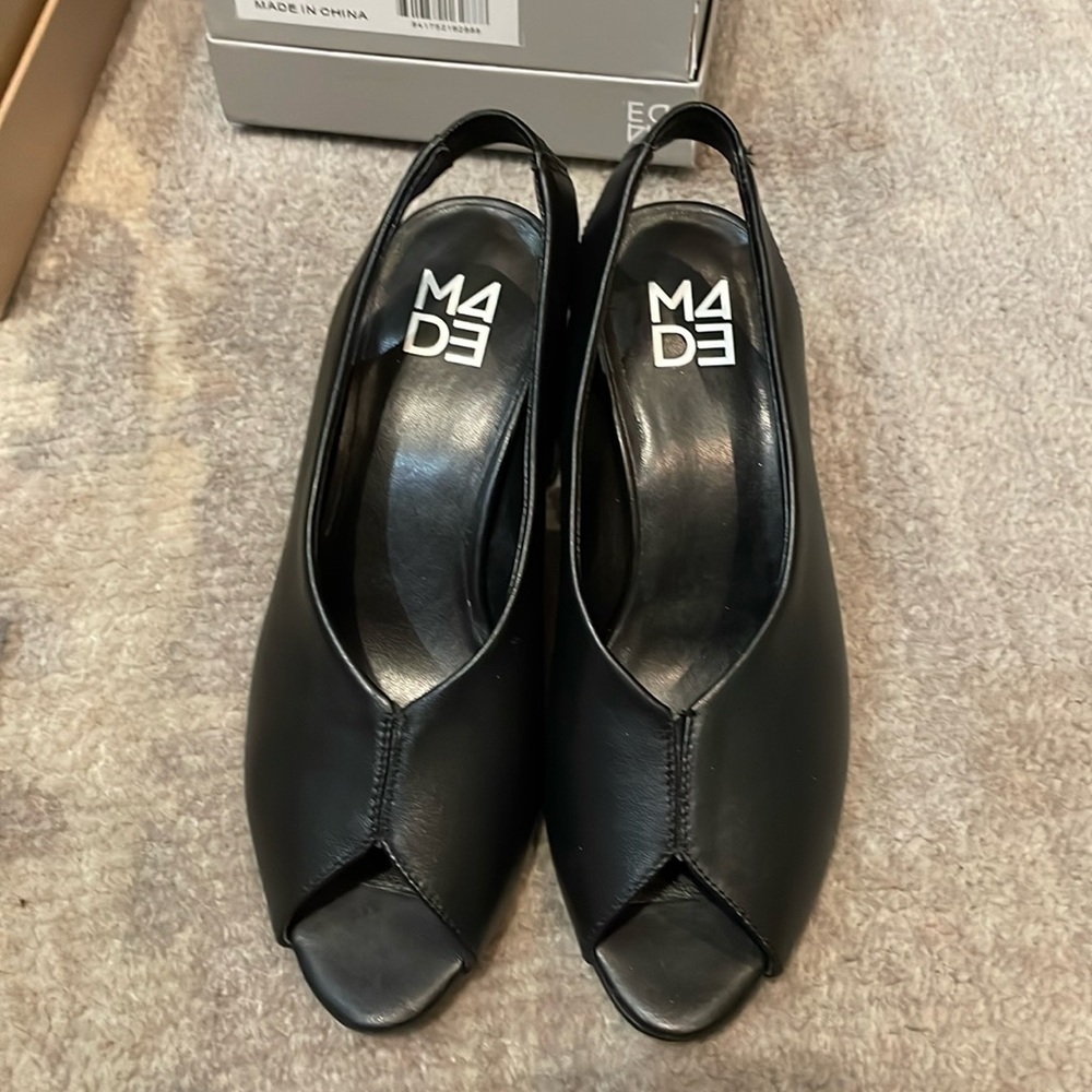 M4DE Safi Slingback Sandal size 7 Blackk Nappa leather